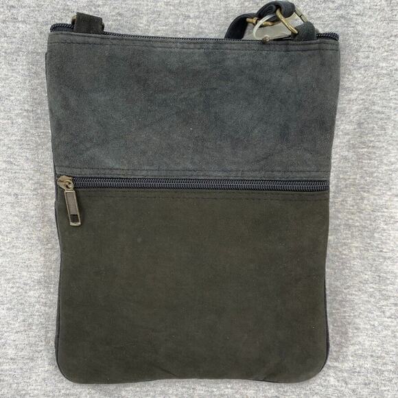 Suriti Purse Brown Suede Embroidered Crossbody Passport Holder Bag Boho Travel - Picture 3 of 12